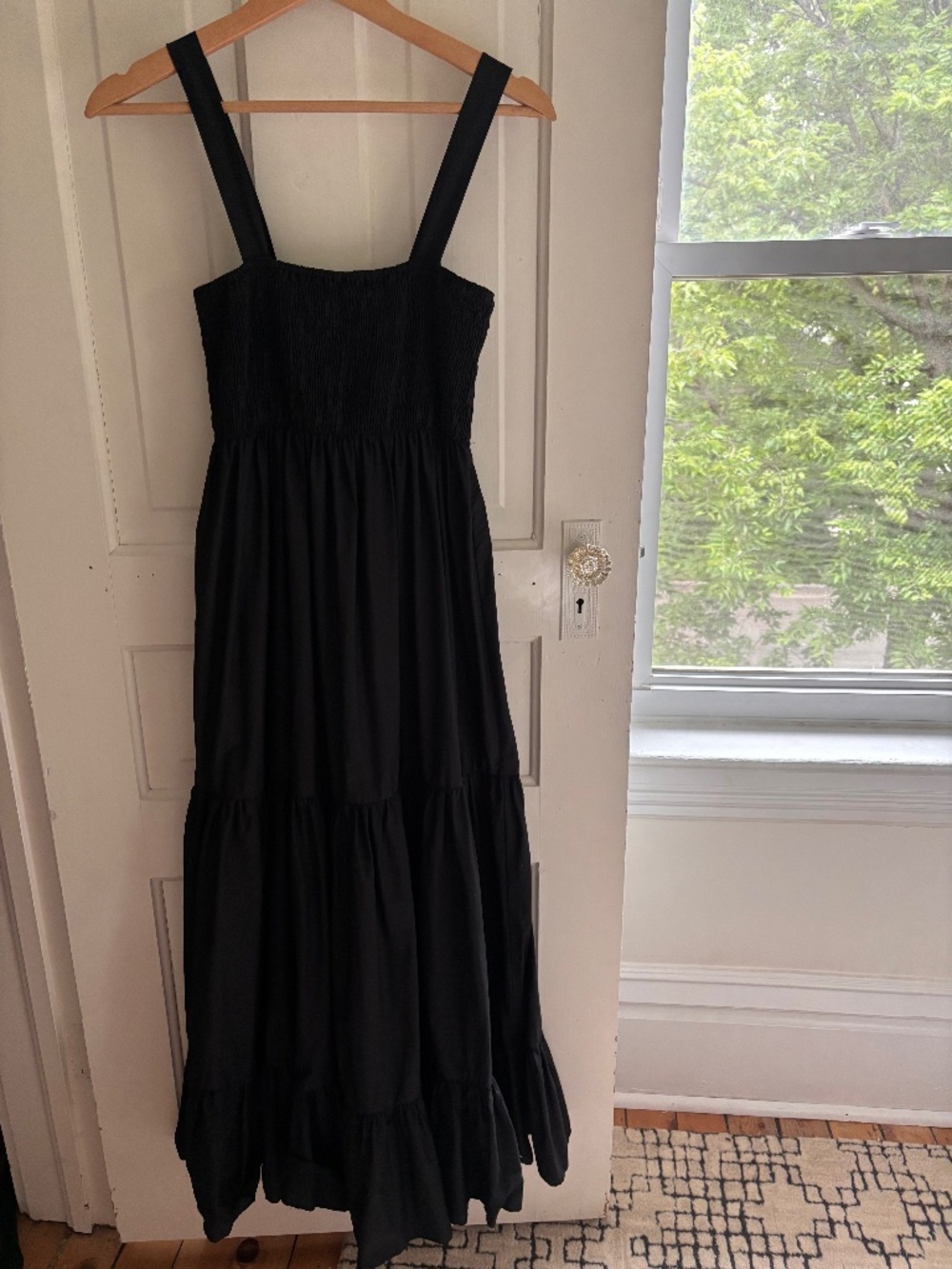 Zara black tiered maxi dress XS